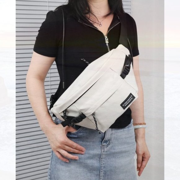 Handbags - New Nylon Fanny Pack White 141